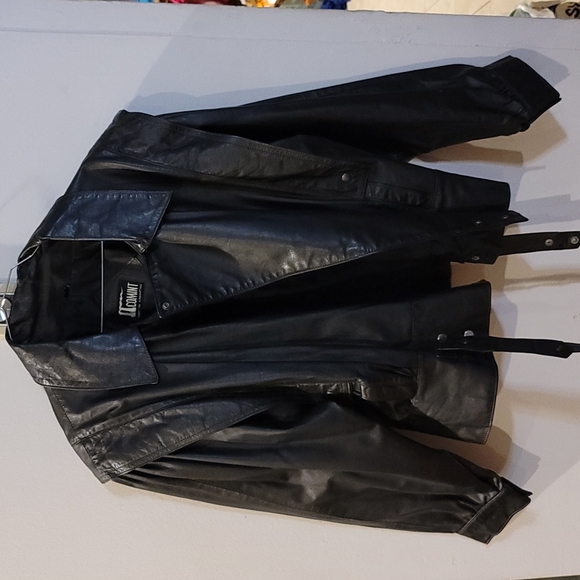 COMINT genuine leather black jacket size 11/12 - Picture 8 of 12